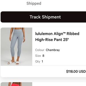 lululemon athletica Chambray Ribbed High-Rise Pant 25"